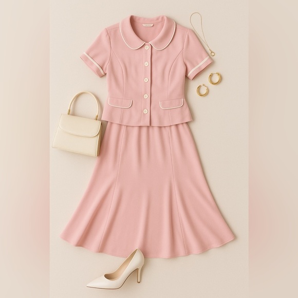 Danny & Nicole Dresses & Skirts - Vintage Danny & Nicole Powder Pink Skirt Set